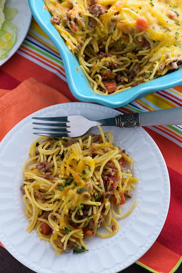 taco spaghetti bake