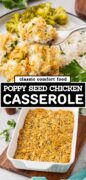 Poppy Seed Chicken Casserole recipe Pinterest image