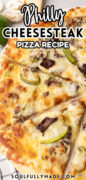 Philly Cheesesteak Pizza Pinterest image