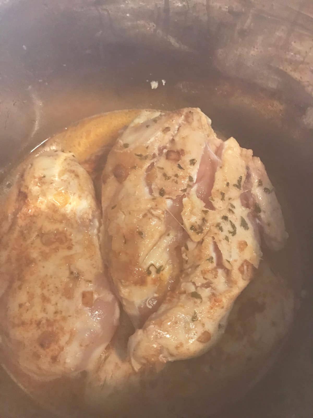 Chicken Breast with Spices and lemon sauce in Instant Pot pressure cooker