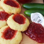 Cheesy Thumbprint Jam Cookies