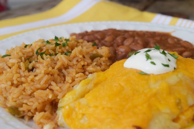 Creamy Green Chile Chicken Enchiladas