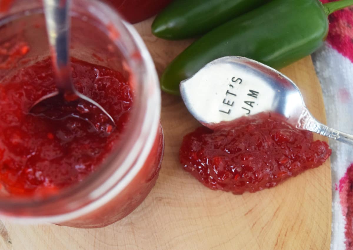 Green Tomato Strawberry Jalapeño Jam