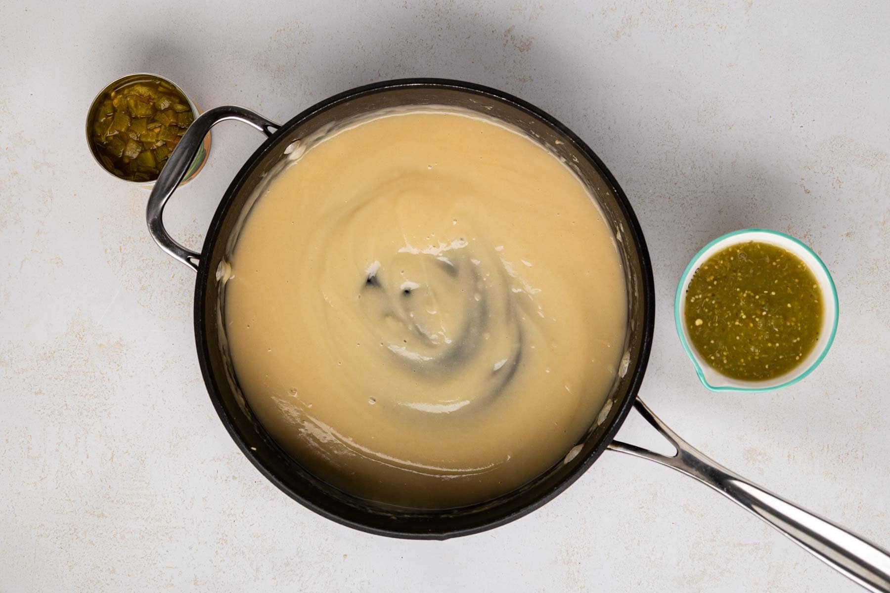 Sauce after chicken broth is added.