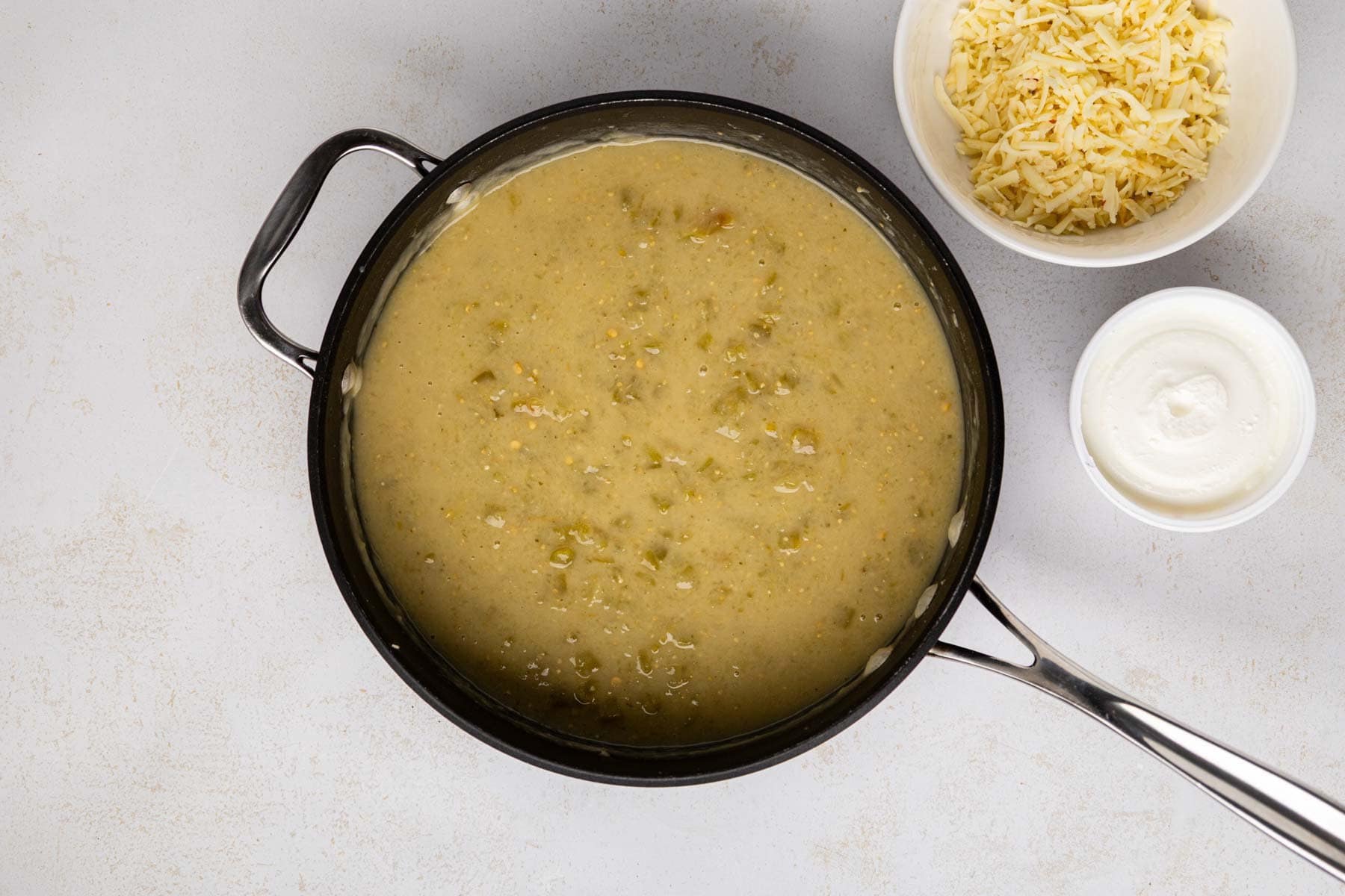 Green Chile sauce after mixed.