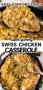 Chicken Swiss Cheese Stuffing Casserole recipe Pinterest image