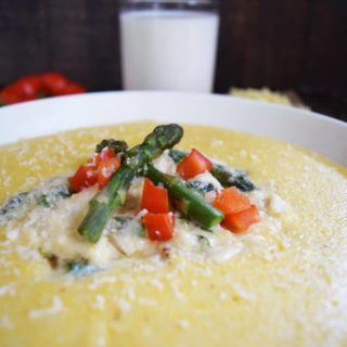 Gouda Grits with Asaparagus & Crab Sauce