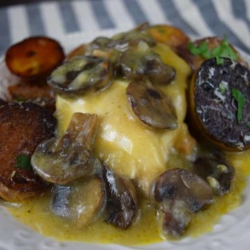 Crock Pot Muenster & Mushroom Chicken