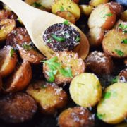 Cast Iron Skillet Garlic and Parmesan Potatoes
