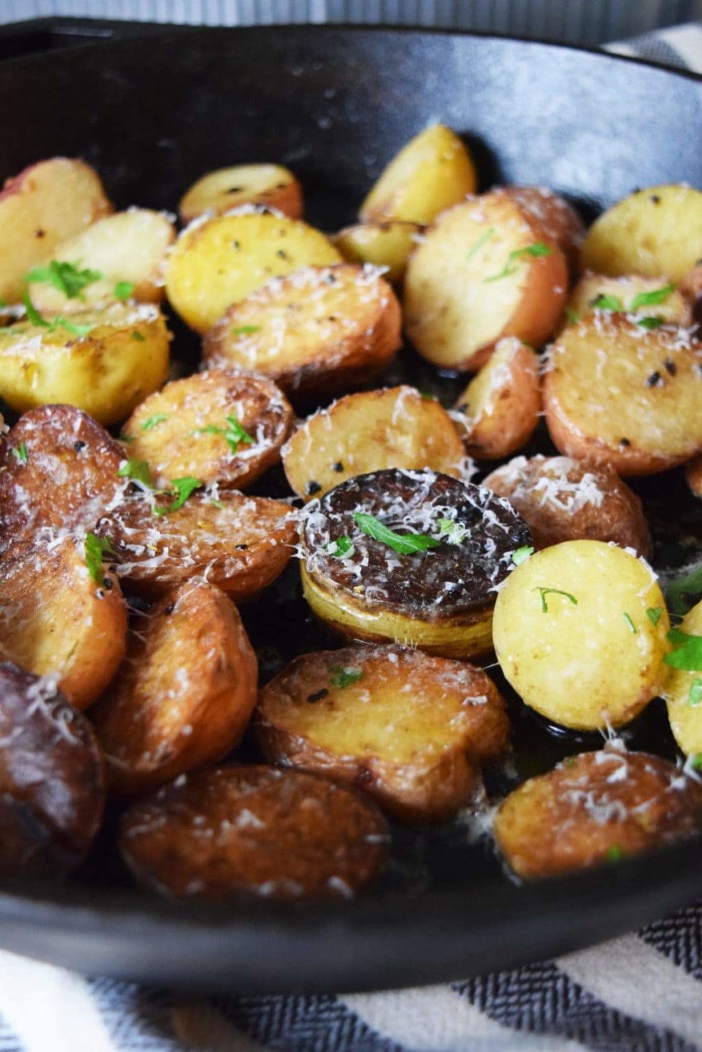 Cast Iron Skillet Garlic & Parmesan Potatoes Soulfully Made