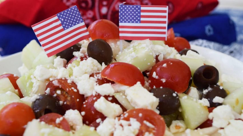 Cucumber Tomato Feta & Olive Salad