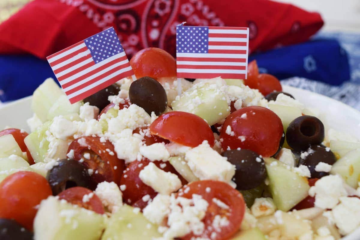 Cucumber Tomato Feta & Olive Salad