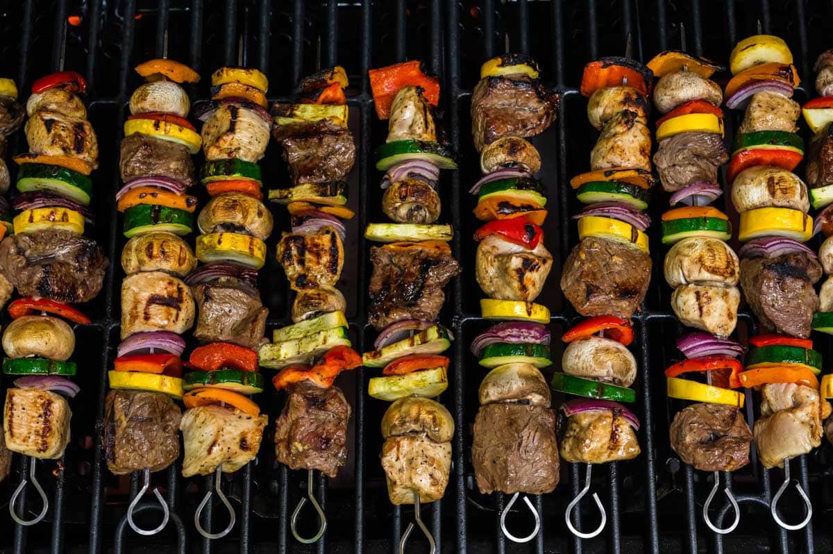 Kabobs on the grill.