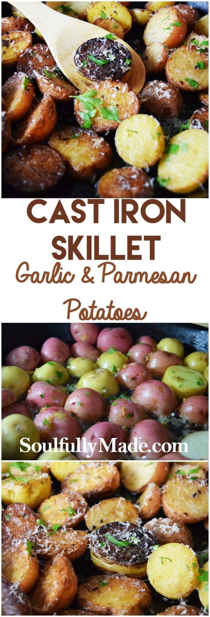 Cast Iron Skillet Garlic & Parmesan Potatoes