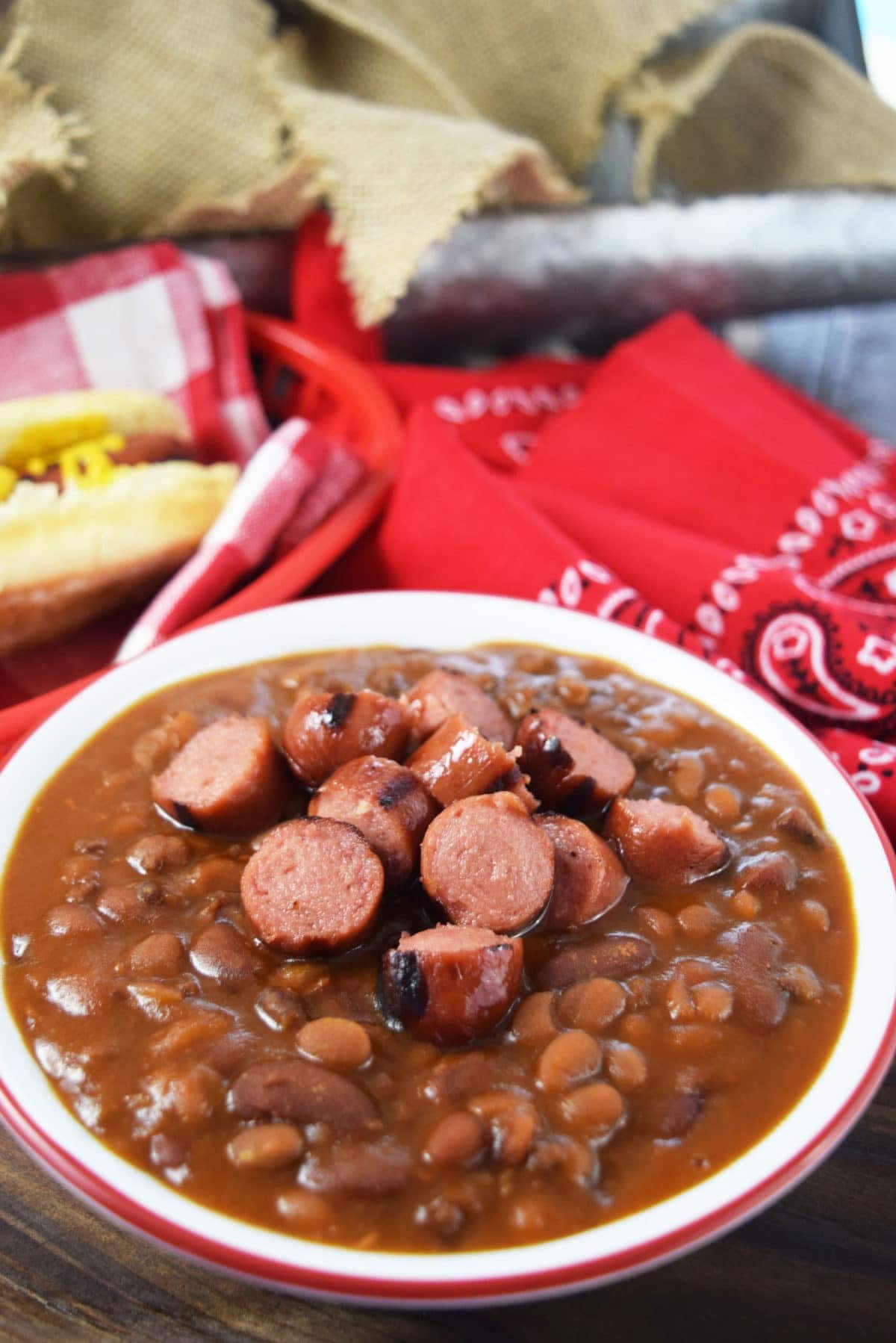 Hot Dog And Hamburger Cowboy Beans Soulfully Made