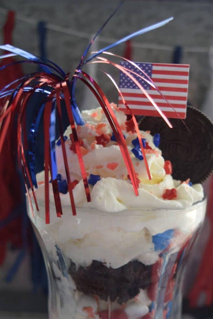 Red White & Blue Brownie Sundaes