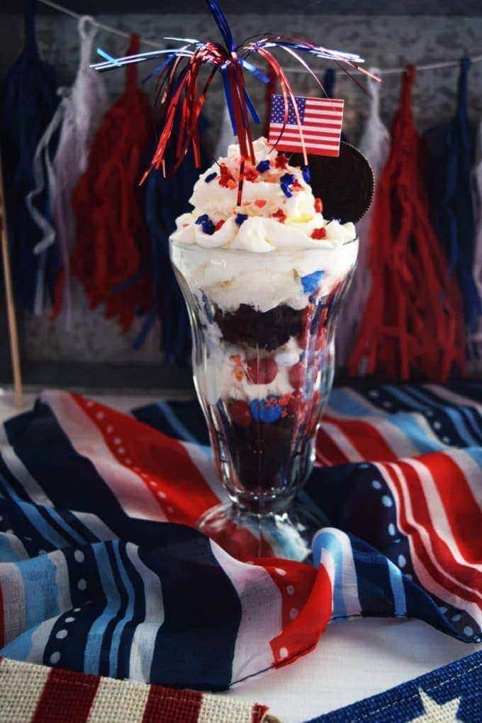 Red White & Blue Brownie Sundae