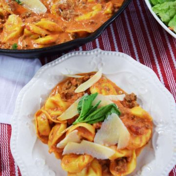 Creamy Italian Sausage Tortellini Skillet