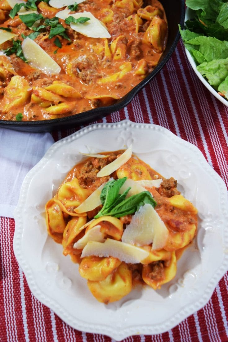 Creamy Italian Sausage Tortellini Skillet