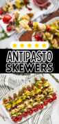 Antipasto Skewers recipe Pinterest image