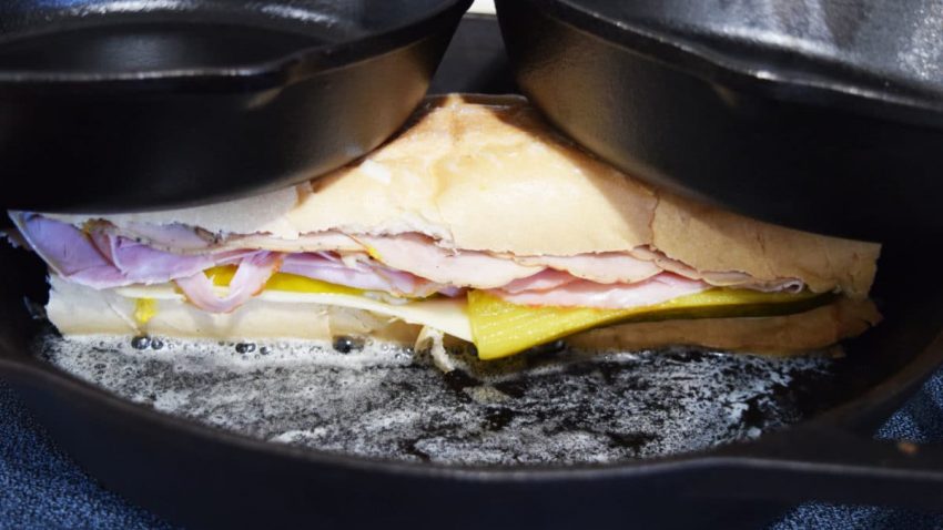 pressing cuban sandwich