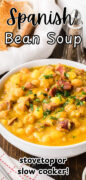 Spanish Bean Soup Pinterest Image