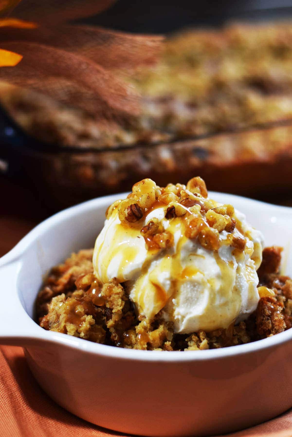 Caramel Pumpkin Spice Crunch Cake