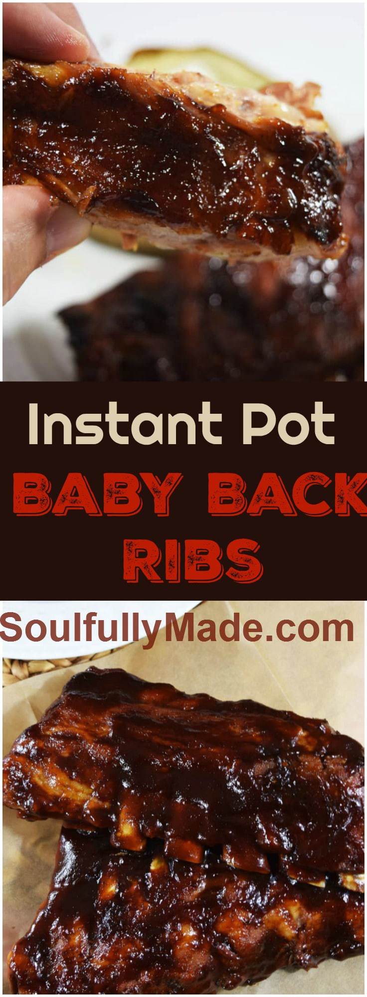 pinterest image for this instant pot baby back ribs recipe
