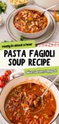 Pasta Fagioli Soup recipe Pinterest image