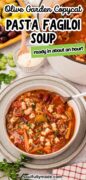 Pasta Fagioli Soup recipe Pinterest image