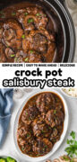 Slow Cooker Salisbury Steak Recipe Pinterest image