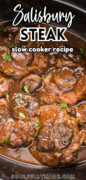Slow Cooker Salisbury Steak Recipe Pinterest image