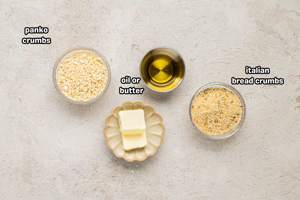 A labeled image of ingredients needed to make chicken Parmesan pasta topping for the slow cook cooker.