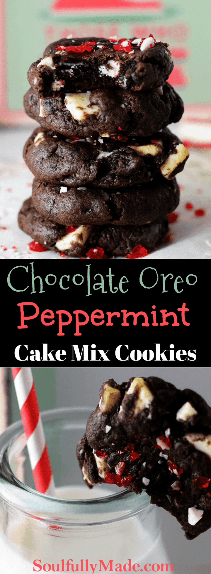 Chocolate Oreo Peppermint Cake Mix Cookies Soulfully Made