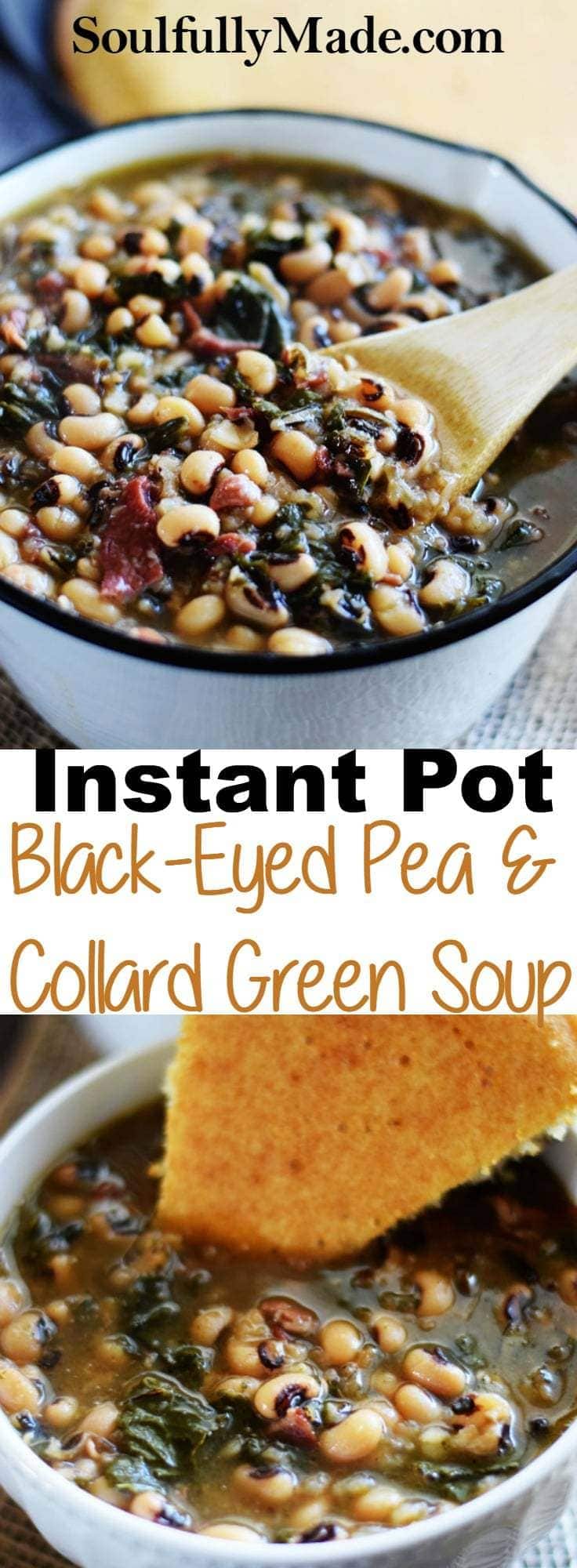 Instant Pot Black-Eyed Pea & Collard Green Soup