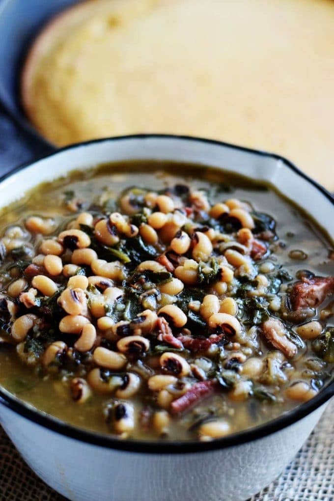 Instant Pot Black Eyed Pea and Collard Green Soup