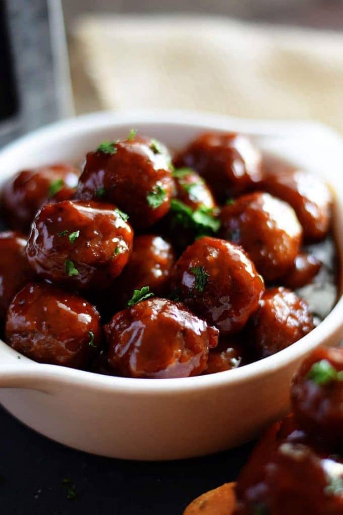 Slow Cooker Strawberry Jalapeno BBQ Meatballs
