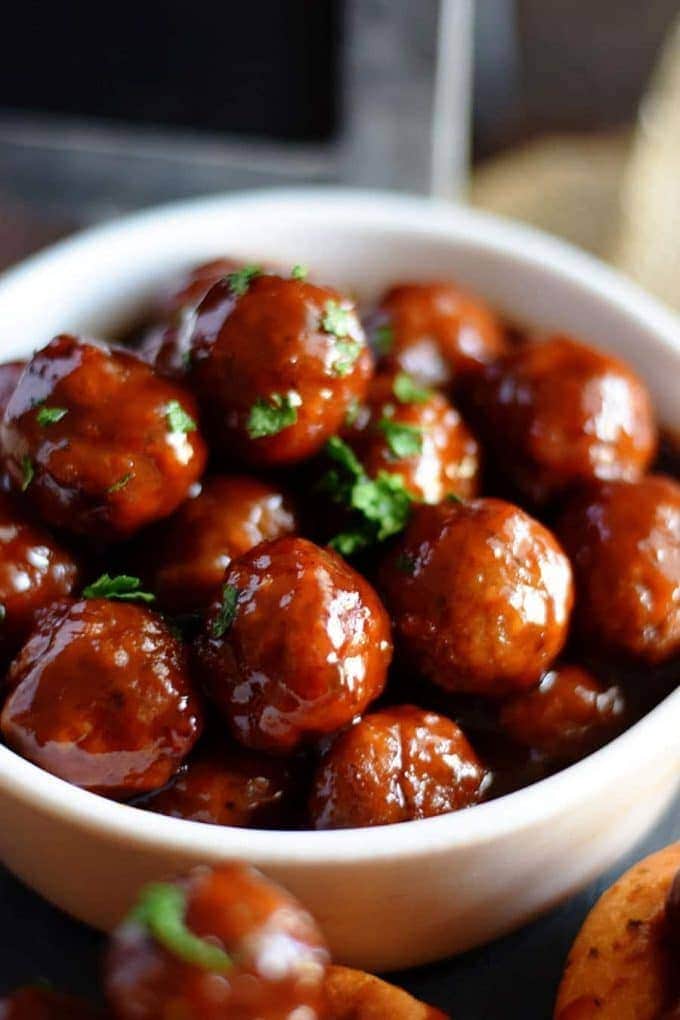 Slow Cooker Strawberry Jalapeno BBQ Meatballs