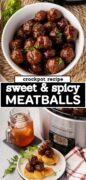 Strawberry Hot Pepper Je;;y Crockpot Meatballs recipe for the Slow Cooker Pinterest image