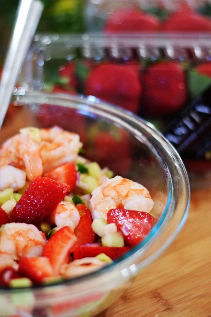 Strawberry Shrimp Ceviche Cocktail