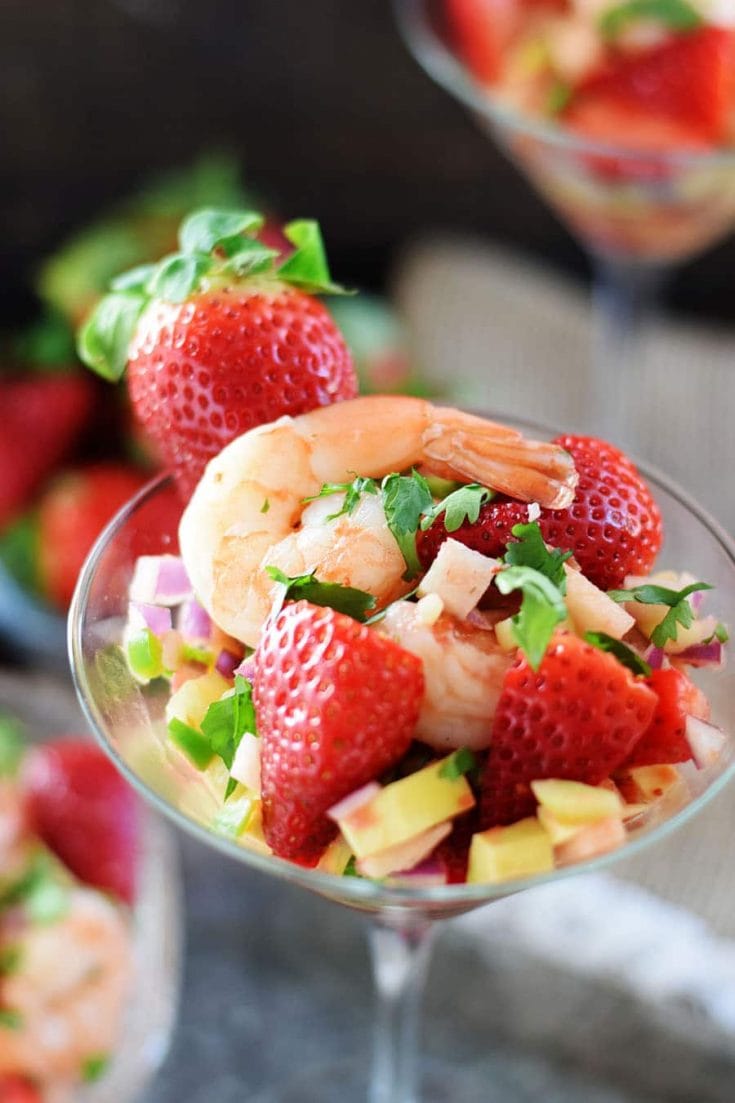 Strawberry Shrimp Ceviche Cocktail