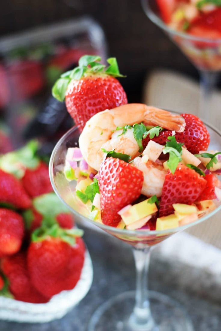 Strawberry Shrimp Ceviche Cocktail