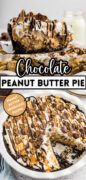 Chocolate Peanut Butter Pie No Bake Recipe Image