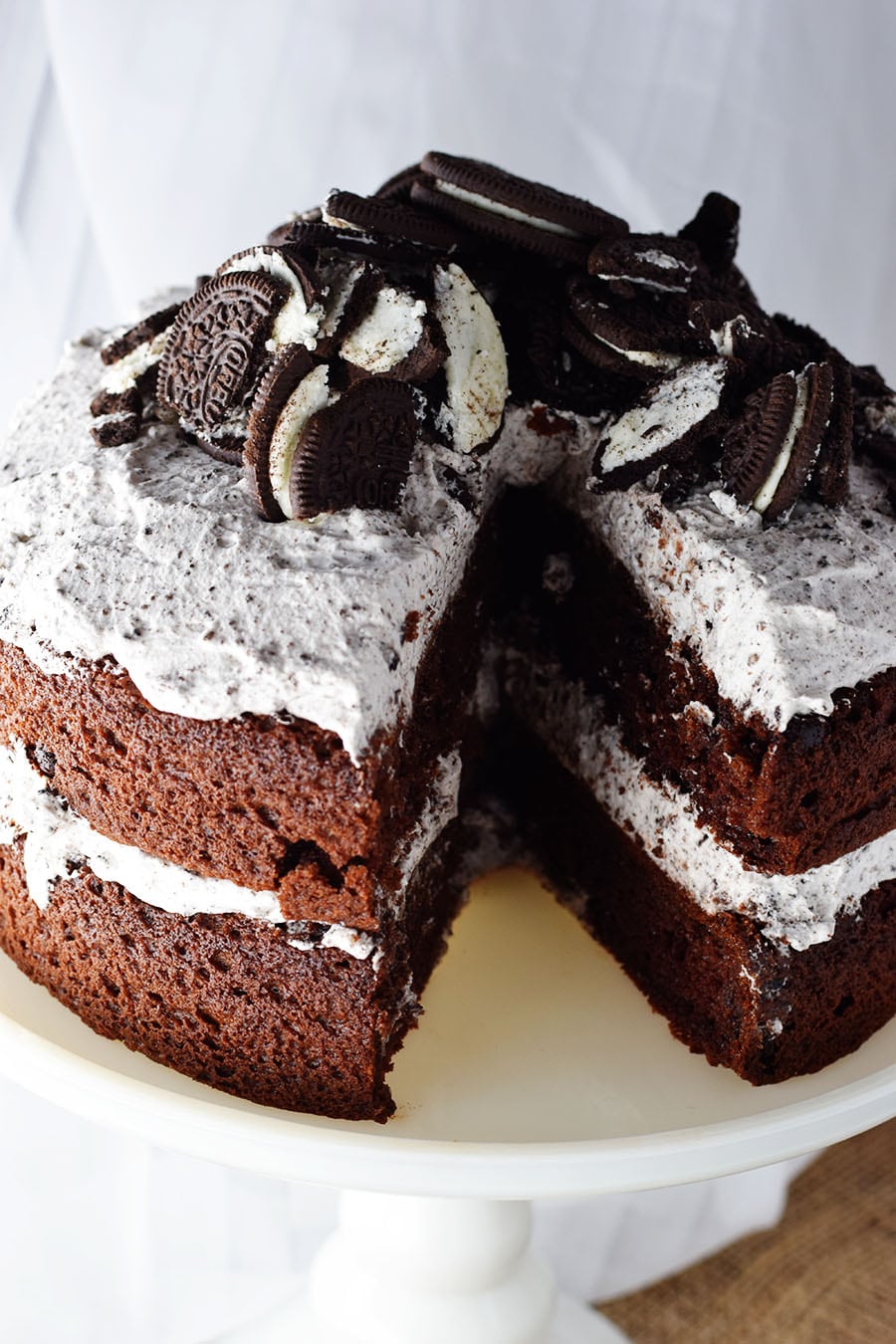 Chocolate Cake with Whipped Oreo Icing - Soulfully Made