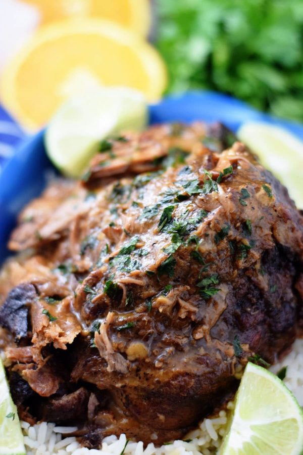 Cuban Mojo Pork Roast marinated in spices and citrus flavors.