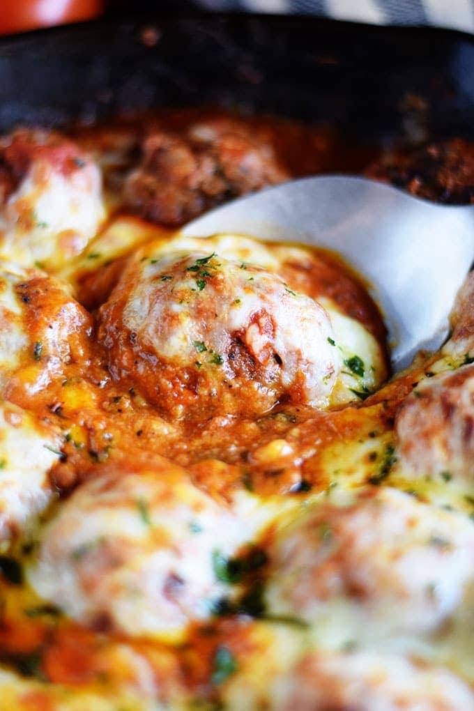 Cheesy Meatballs and Marinara Sauce