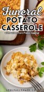 Cheesy Potato Casserole (Funeral Potatoes) recipe Pinterest Image