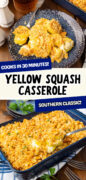 Cheesy Yellow Squash Casserole recipe Pinterest image
