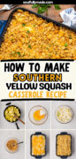 Cheesy Yellow Squash Casserole recipe Pinterest image