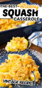 Cheesy Yellow Squash Casserole recipe Pinterest image